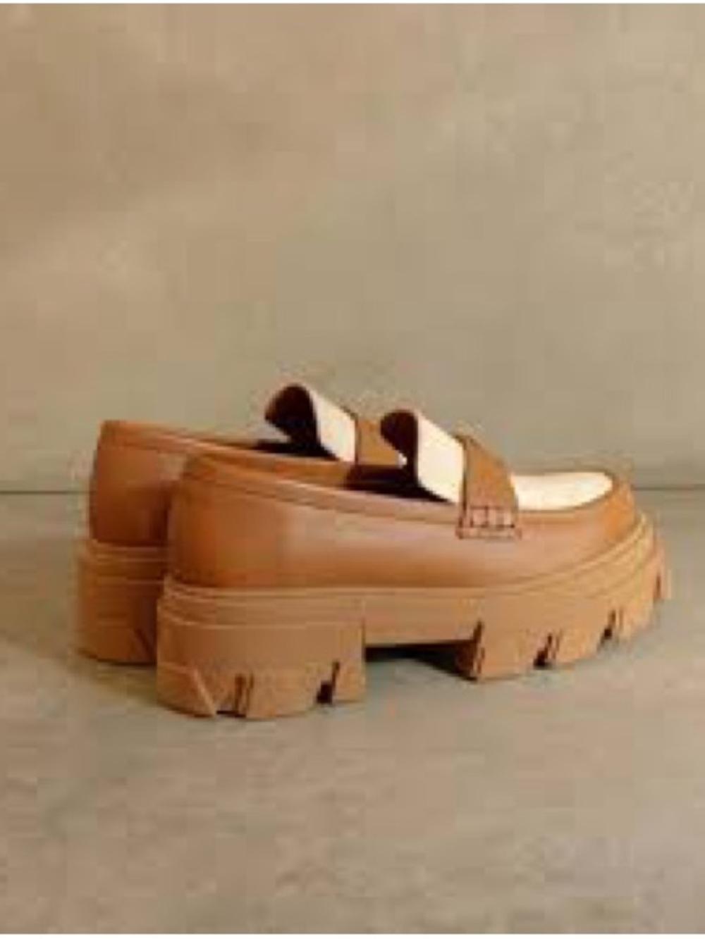 ALOHAS - TRAILBLAZER TWO TONE (Chunky Platform Loafer in Brown and Cream) - Picture 4 of 9